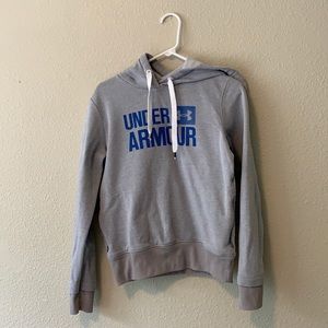 A grey under armor sweatshirt.